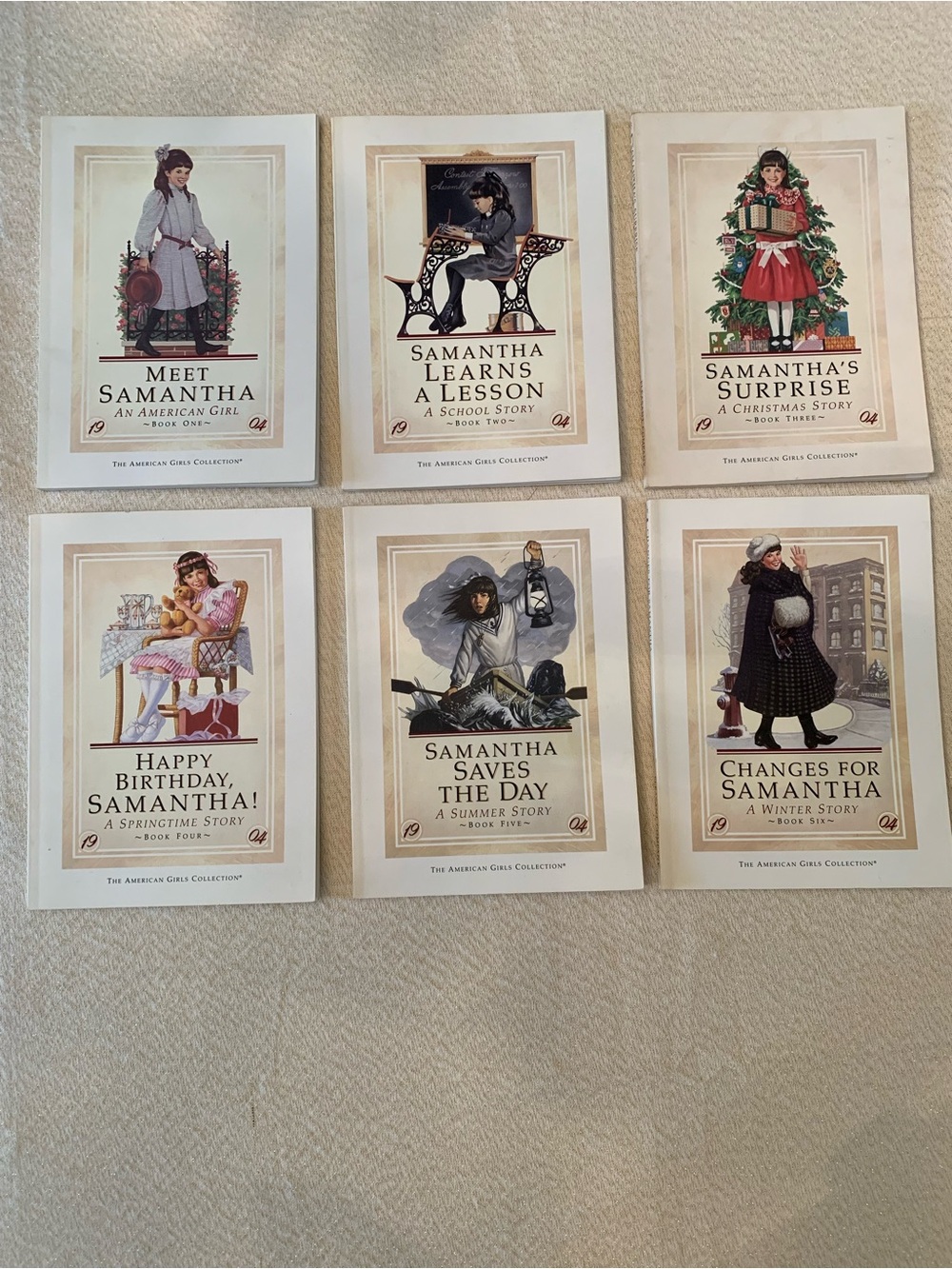 American Girl "Samantha" Paperback Book Set - Cream & Pastel Covers